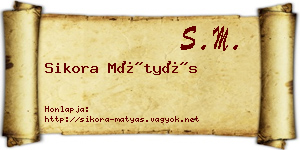 Sikora Mátyás névjegykártya