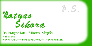 matyas sikora business card